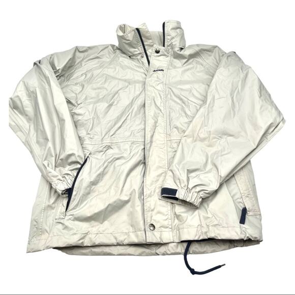 K-WAY 2000 men windbreaker lightweight off-white pockets drawstring size MEDIUM - Picture 1 of 12